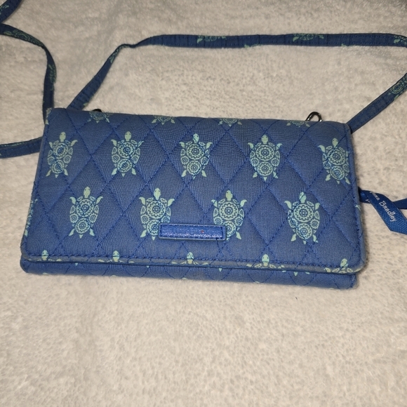 Vera Bradley Turtle Print Wristlet,Wallet Crossbody Bag 8"x4" - Picture 5 of 5